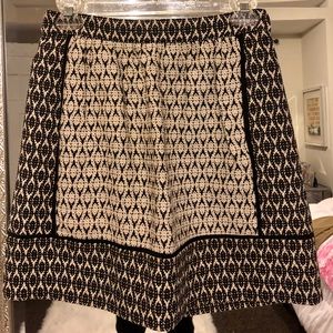 J Crew Black and White Pattern Skirt